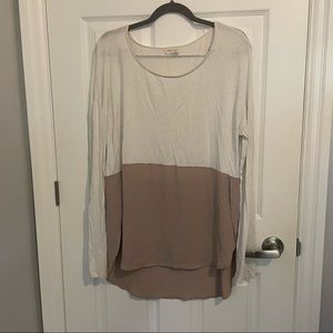 Anthropologie Meadow Rue Long Sleeve Colour block Beige Cream Size Large